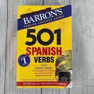 Barron’s 501 Spanish verbs foreign language guide book
